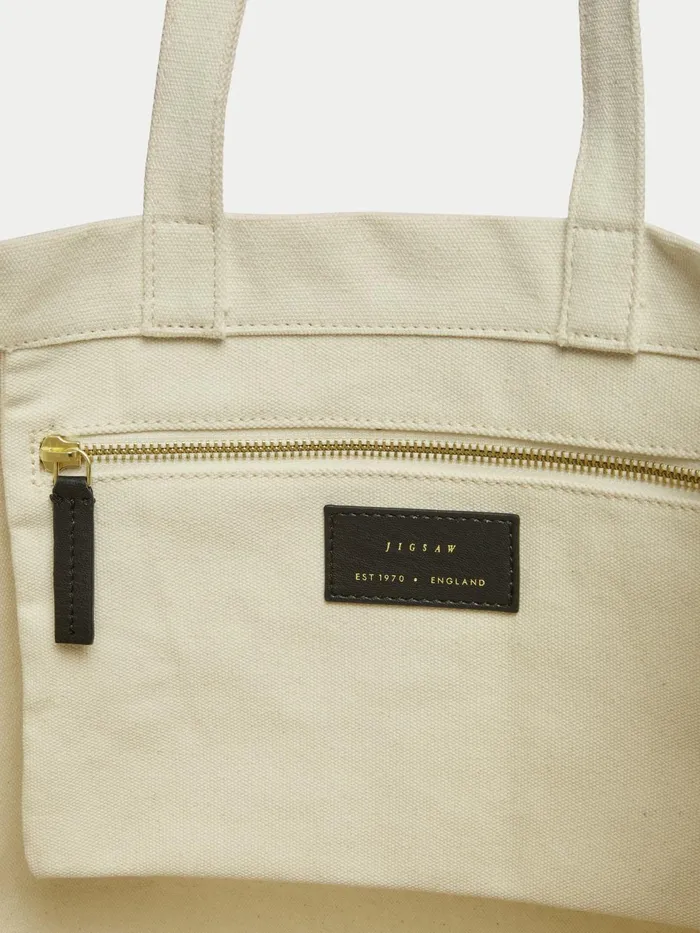 Jigsaw Bags and Clutches Women Creme De La Creme Canvas Tote Cream