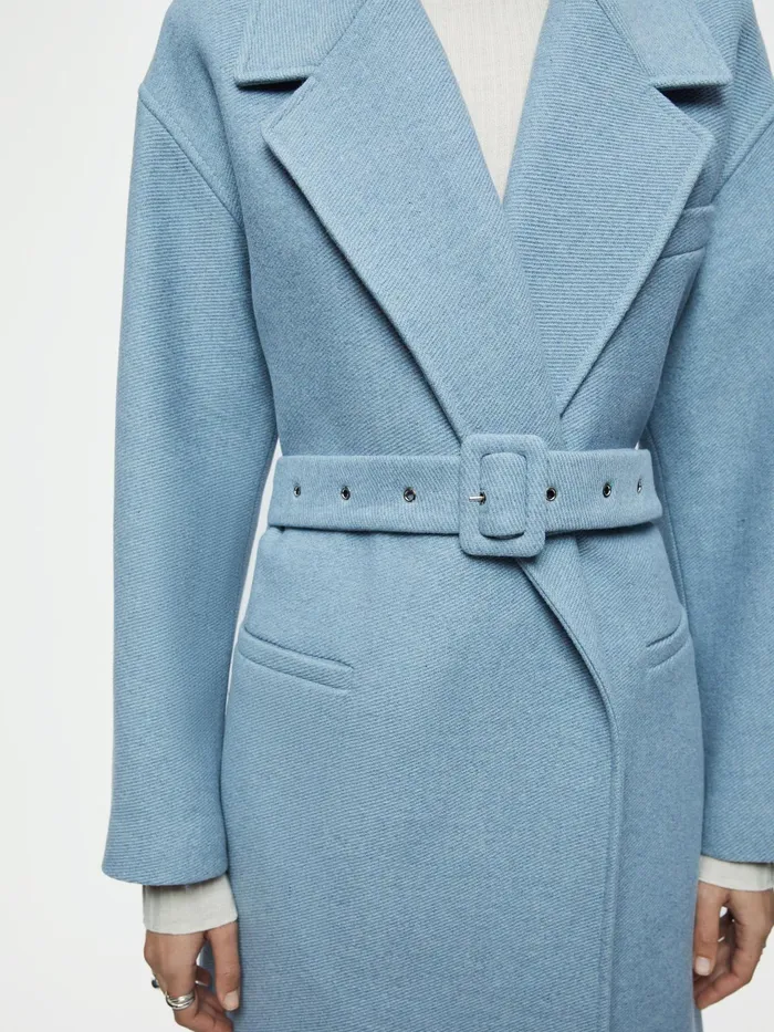 Jigsaw Coats Women Freya Twill Trench Coat Blue