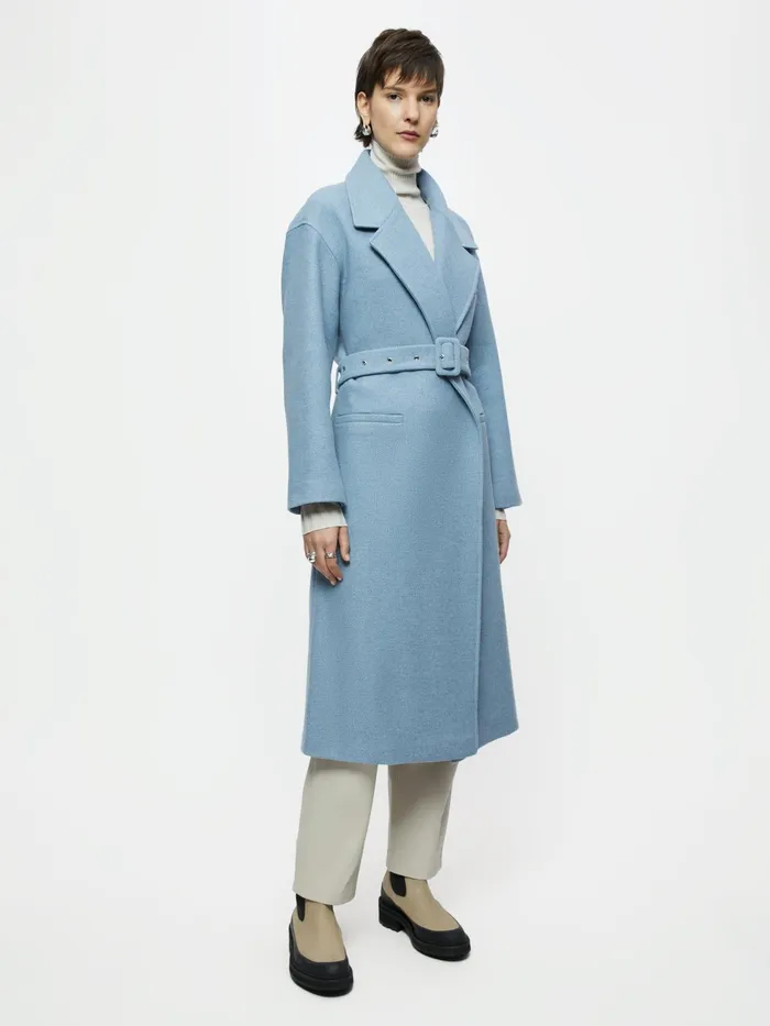 Jigsaw Coats Women Freya Twill Trench Coat Blue
