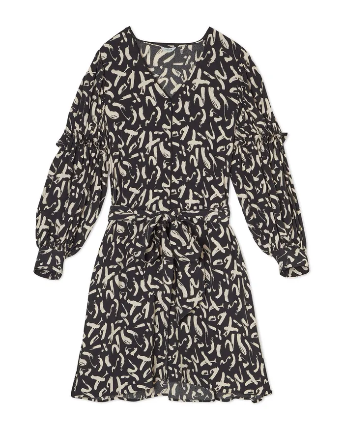 Jigsaw Dresses and Jumpsuits Women Dash Print Short Belted Dress Black