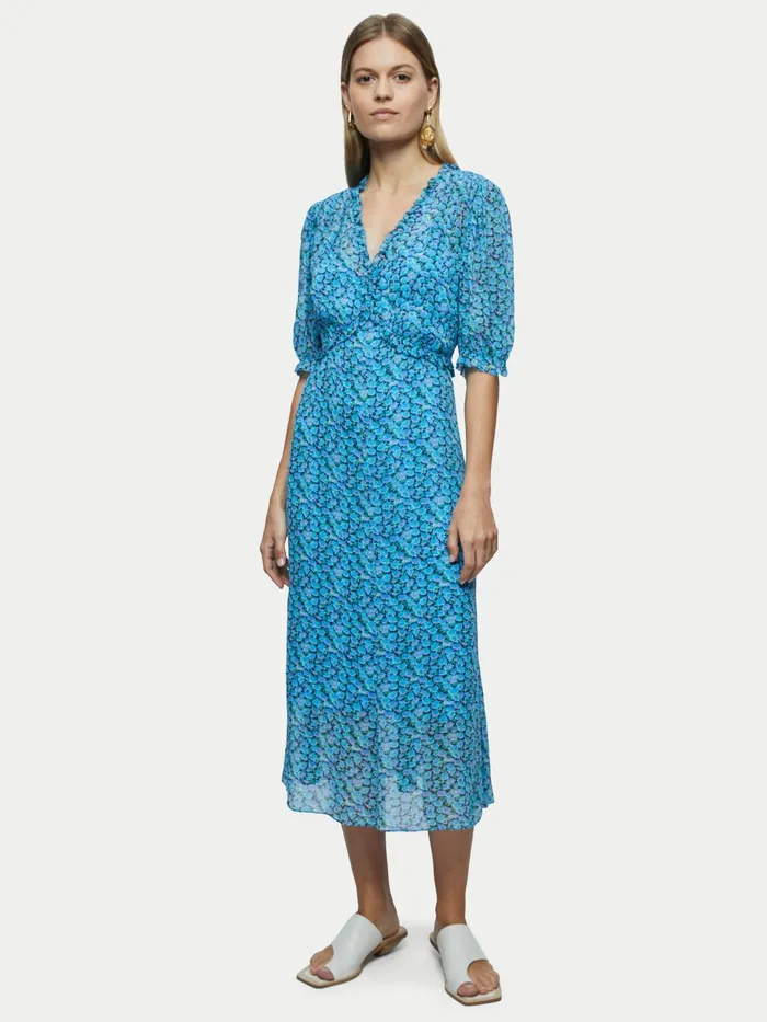 Jigsaw Dresses and Jumpsuits Women Hydrangea Crinkle Dress Blue