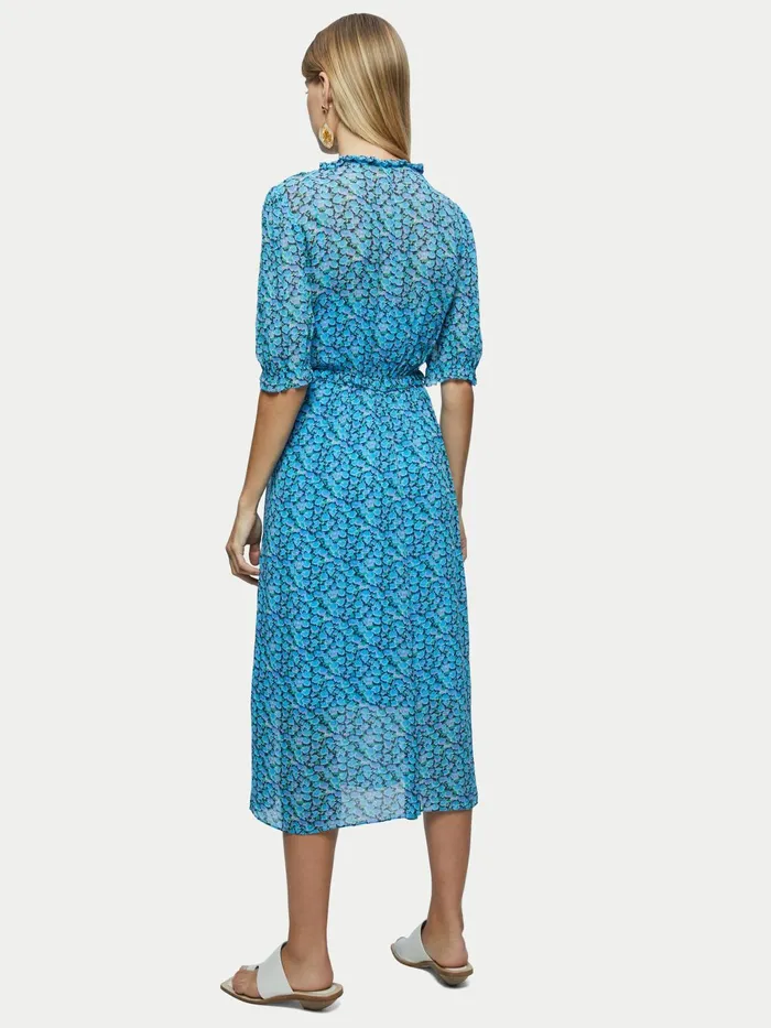 Jigsaw Dresses and Jumpsuits Women Hydrangea Crinkle Dress Blue