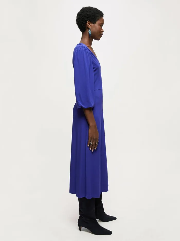 Jigsaw Dresses and Jumpsuits Women Jersey Puff Sleeve V Dress Purple