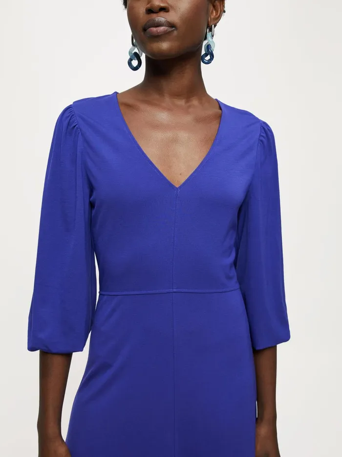 Jigsaw Dresses and Jumpsuits Women Jersey Puff Sleeve V Dress Purple