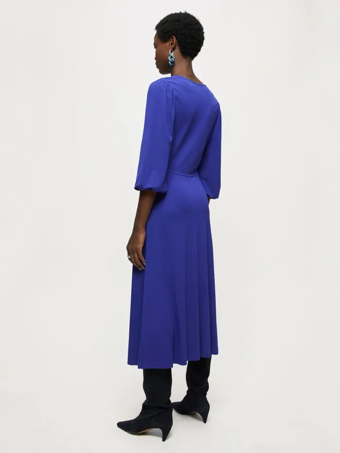 Jigsaw Dresses and Jumpsuits Women Jersey Puff Sleeve V Dress Purple