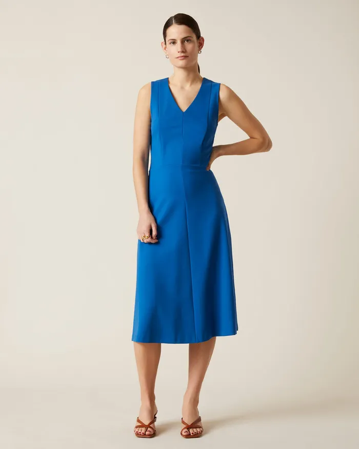 Jigsaw Dresses and Jumpsuits Women V Neck Ponte Dress Blue