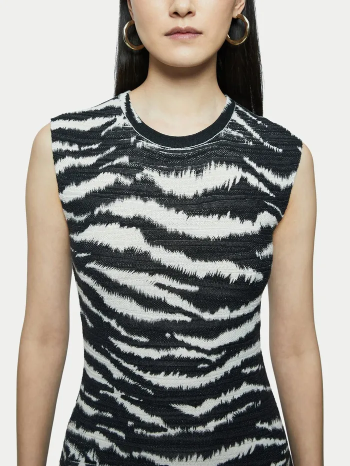 Jigsaw Dresses and Jumpsuits Women Zebra Print Knitted Dress Black