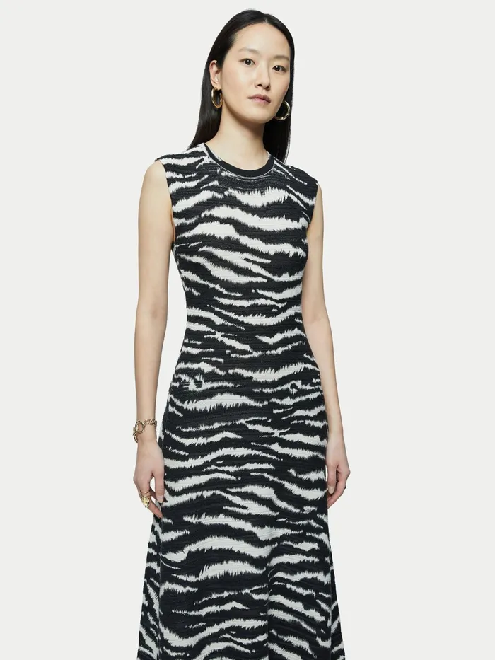 Jigsaw Dresses and Jumpsuits Women Zebra Print Knitted Dress Black
