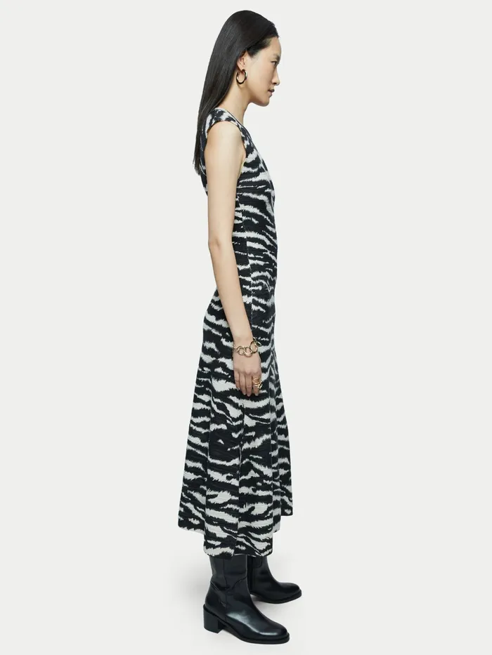 Jigsaw Dresses and Jumpsuits Women Zebra Print Knitted Dress Black