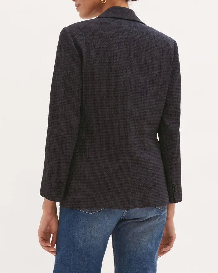 Jigsaw Jackets Women Check Portofino Suit Jacket Blue