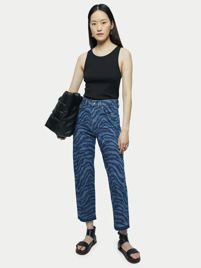 Jigsaw Jeans Women Zebra Delmont Leg Jean Blue