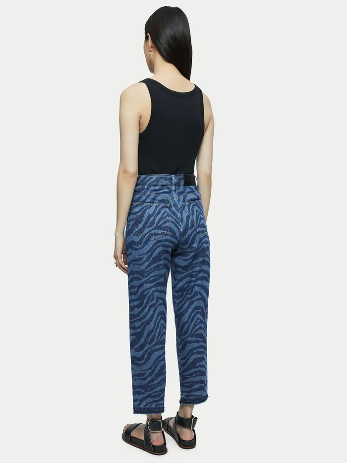 Jigsaw Jeans Women Zebra Delmont Leg Jean Blue