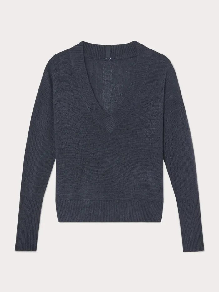 Jigsaw Knitwear and Cashmere Women Boxy Cashmere V Jumper Grey