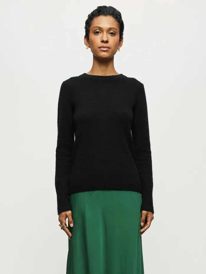 Jigsaw Knitwear and Cashmere Women Cloud Cashmere Crew Jumper Black