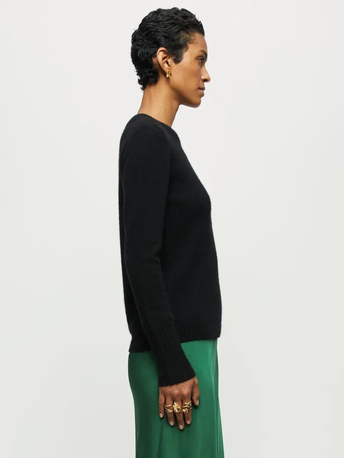 Jigsaw Knitwear and Cashmere Women Cloud Cashmere Crew Jumper Black