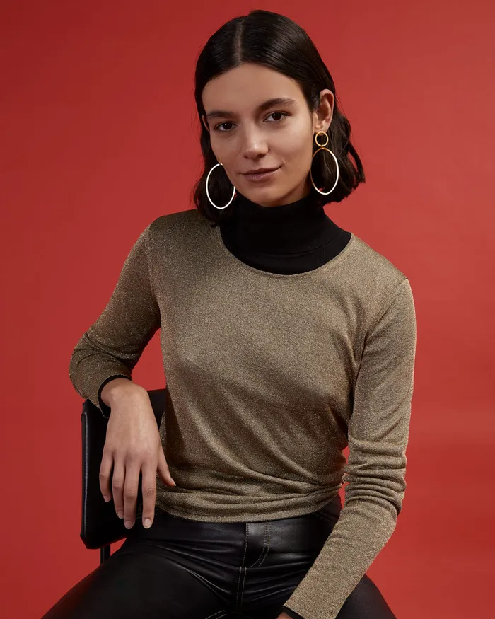 Jigsaw Knitwear and Cashmere Women Lurex Blend Crew Neck Jumper Yellow