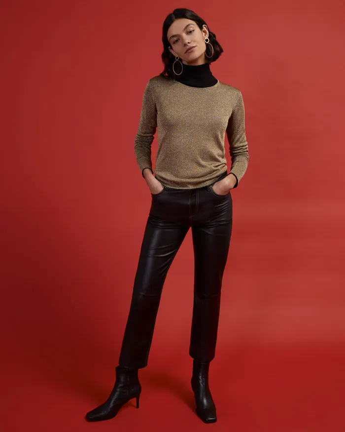 Jigsaw Knitwear and Cashmere Women Lurex Blend Crew Neck Jumper Yellow