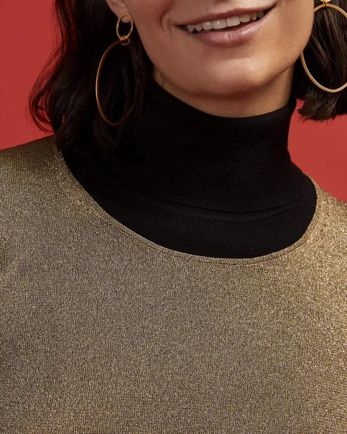 Jigsaw Knitwear and Cashmere Women Lurex Blend Crew Neck Jumper Yellow