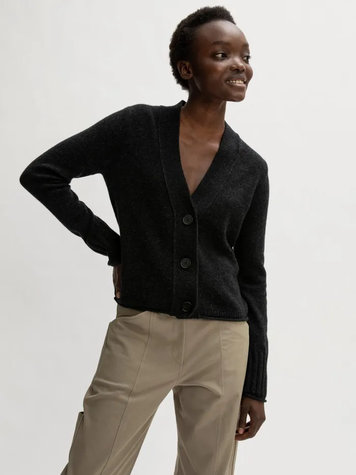 Jigsaw Knitwear and Cashmere Women Merino Cashmere Cardigan Grey