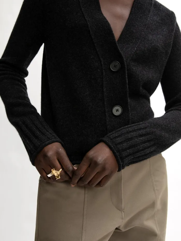 Jigsaw Knitwear and Cashmere Women Merino Cashmere Cardigan Grey