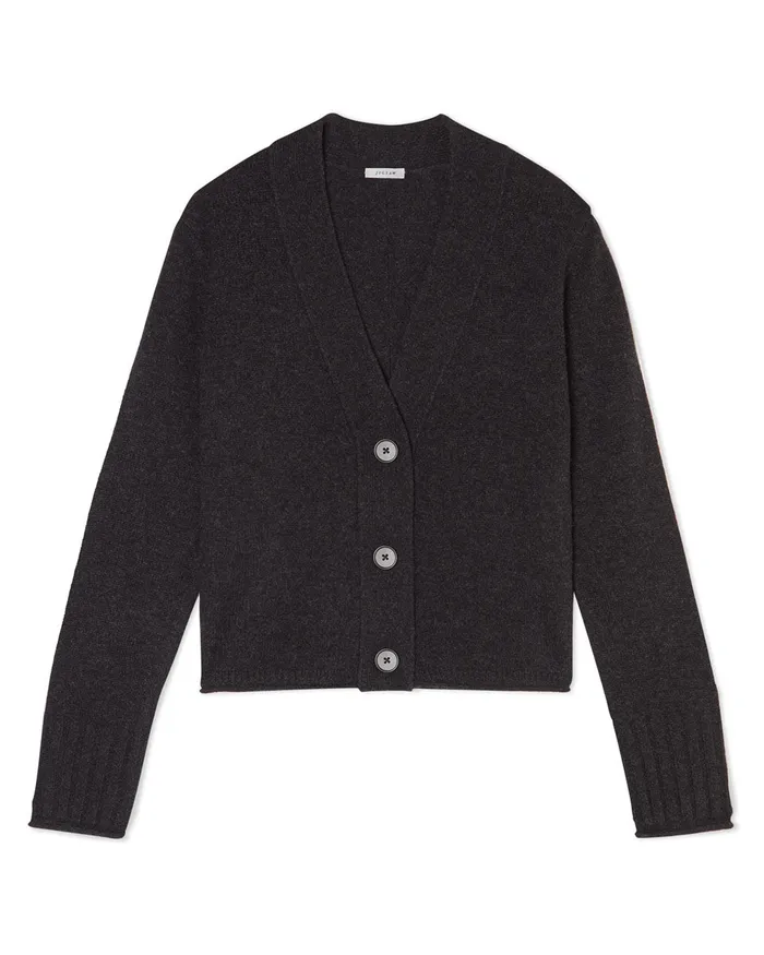 Jigsaw Knitwear and Cashmere Women Merino Cashmere Cardigan Grey