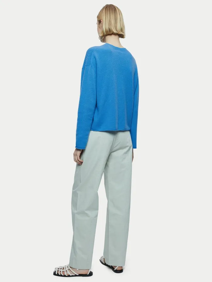Jigsaw Knitwear and Cashmere Women Merino Cashmere Crew Jumper Blue