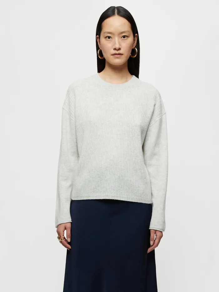 Jigsaw Knitwear and Cashmere Women Merino Cashmere Crew Jumper Grey
