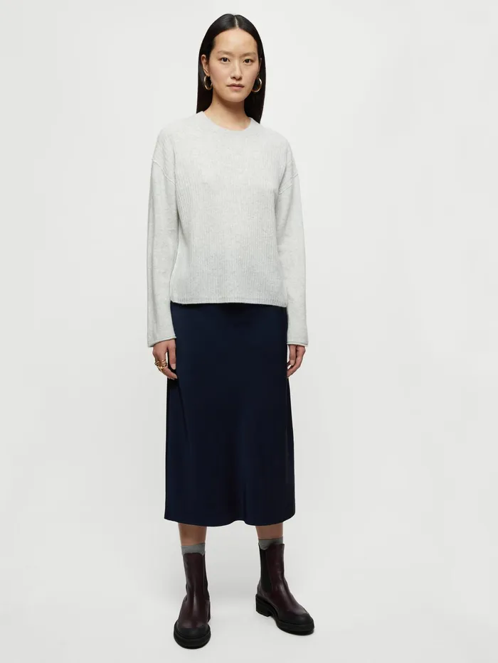 Jigsaw Knitwear and Cashmere Women Merino Cashmere Crew Jumper Grey