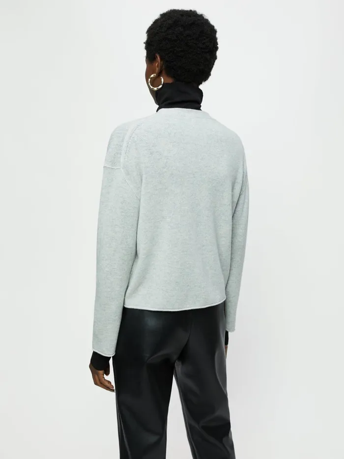 Jigsaw Knitwear and Cashmere Women Merino Cashmere Rib Cardigan Grey