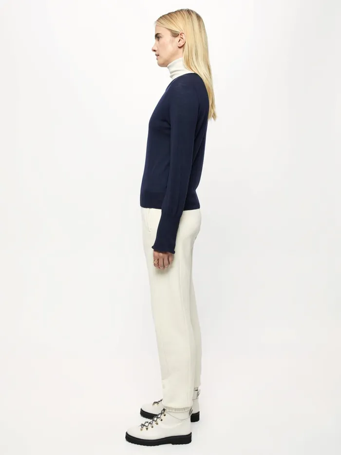Jigsaw Knitwear and Cashmere Women Merino Crew Neck Jumper Blue