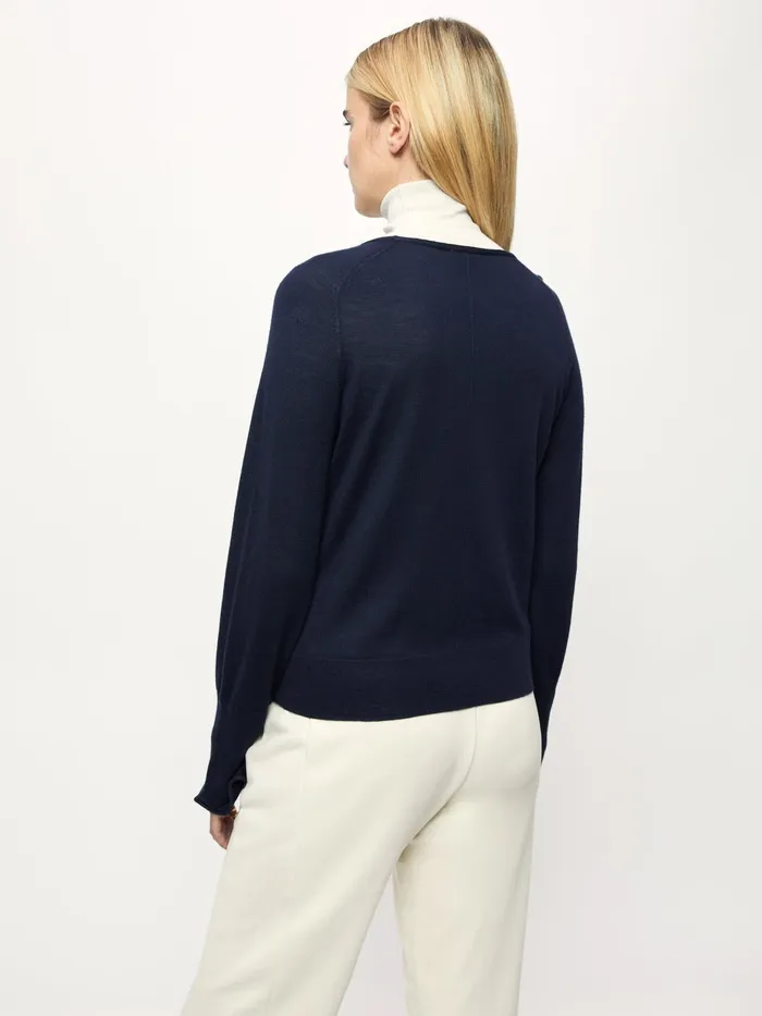 Jigsaw Knitwear and Cashmere Women Merino Crew Neck Jumper Blue