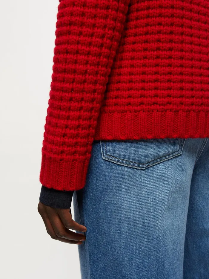 Jigsaw Knitwear and Cashmere Women Merino Honeycomb Jumper Red
