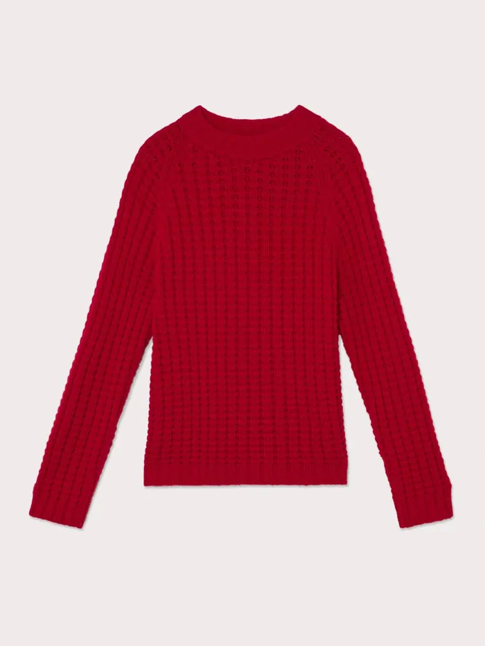 Jigsaw Knitwear and Cashmere Women Merino Honeycomb Jumper Red