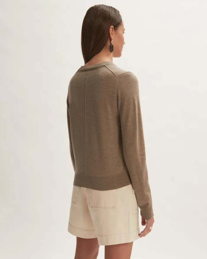 Jigsaw Knitwear and Cashmere Women Merino V Neck Cardigan Brown