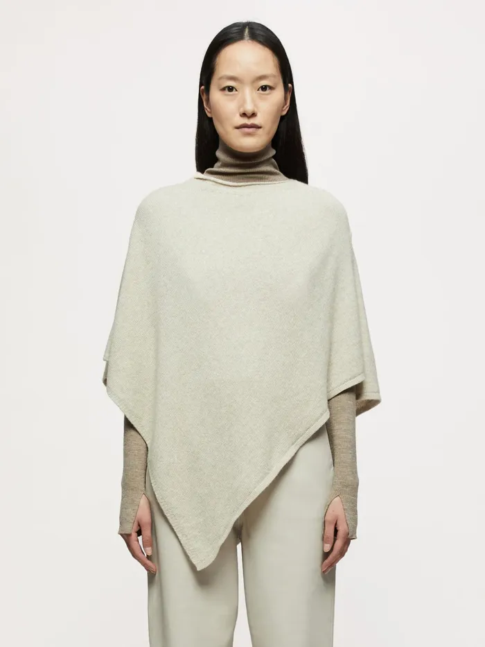 Jigsaw Knitwear and Cashmere Women Open Poncho Wool Cashmere Cream