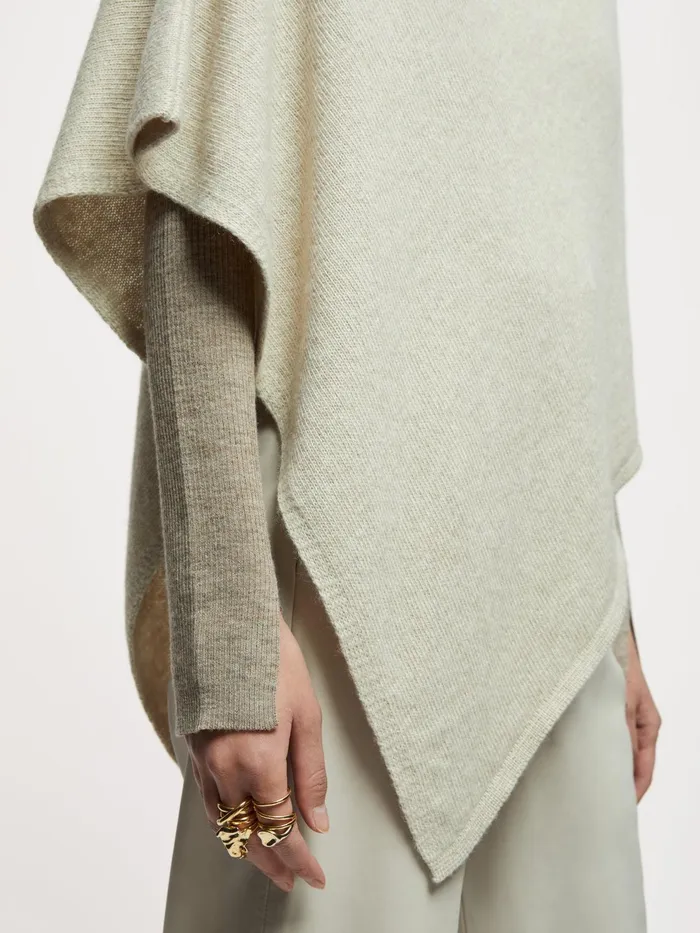 Jigsaw Knitwear and Cashmere Women Open Poncho Wool Cashmere Cream