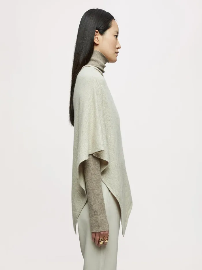 Jigsaw Knitwear and Cashmere Women Open Poncho Wool Cashmere Cream