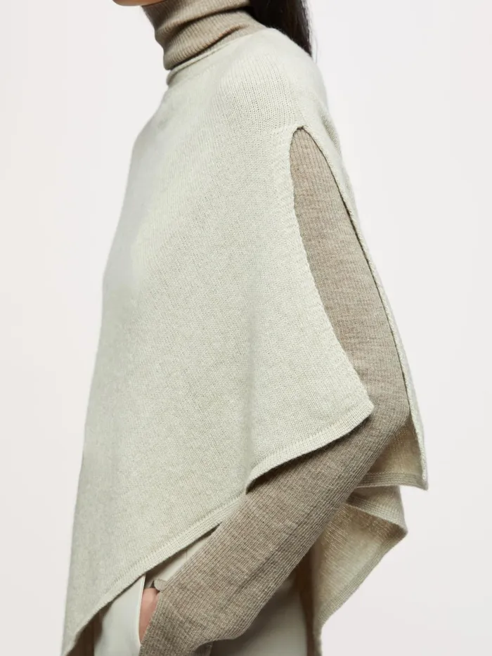 Jigsaw Knitwear and Cashmere Women Open Poncho Wool Cashmere Cream