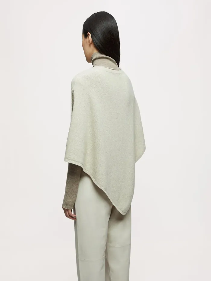 Jigsaw Knitwear and Cashmere Women Open Poncho Wool Cashmere Cream