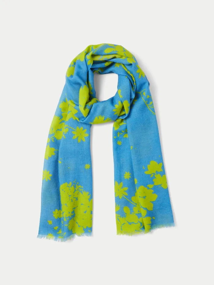 Jigsaw Ponchos and Scarves Women Eclipse Wool Silk Scarf Green