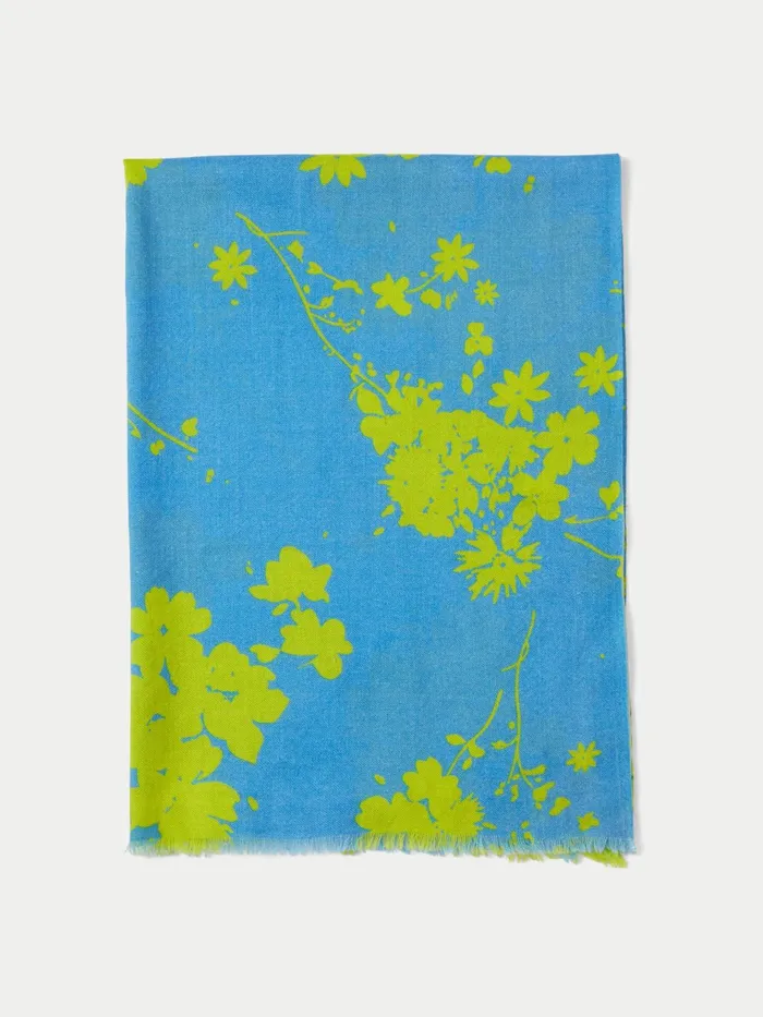 Jigsaw Ponchos and Scarves Women Eclipse Wool Silk Scarf Green