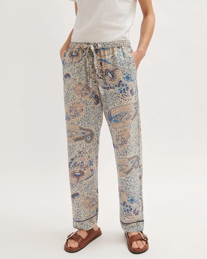 Jigsaw Pyjamas and Loungewear Women Antique Paisley Pyjama Trouser Blue