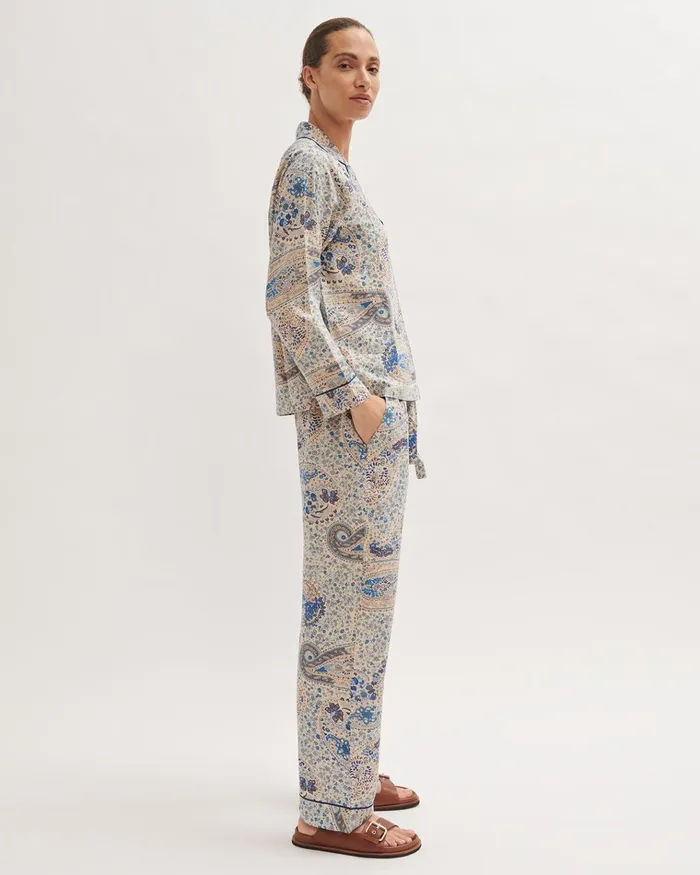 Jigsaw Pyjamas and Loungewear Women Antique Paisley Pyjama Trouser Blue