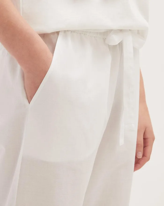 Jigsaw Pyjamas and Loungewear Women Cotton Broderie Pyjama Trouser White