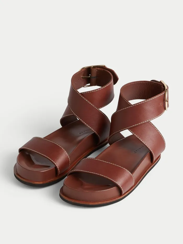 Jigsaw Shoes and Sandals Women Crowle Leather Footbed Sandal Cream