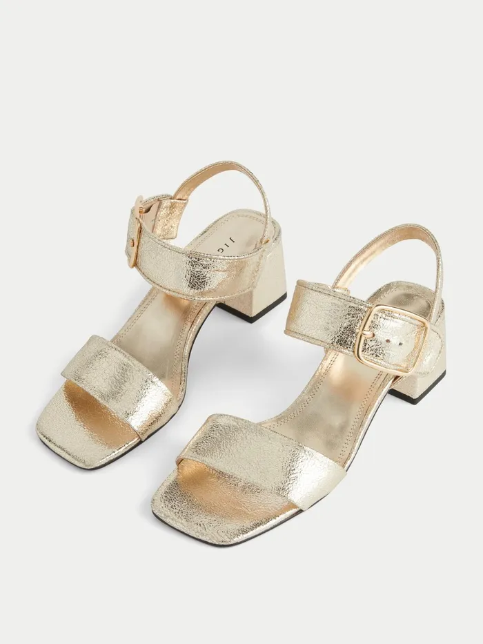 Jigsaw Shoes and Sandals Women Maybell Metallic Heeled Sandal Yellow