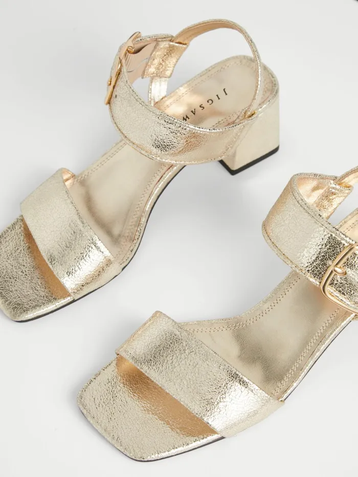 Jigsaw Shoes and Sandals Women Maybell Metallic Heeled Sandal Yellow