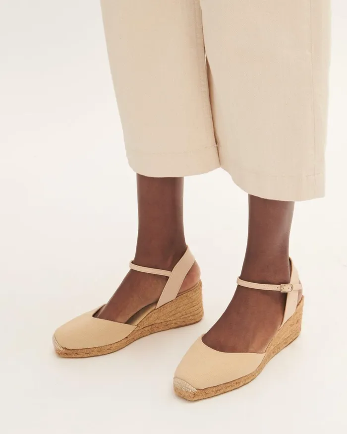 Jigsaw Shoes and Sandals Women Mela Canvas Wedge Espadrille Cream