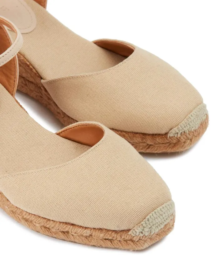 Jigsaw Shoes and Sandals Women Mela Canvas Wedge Espadrille Cream