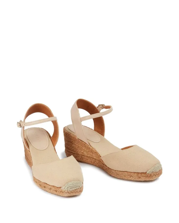 Jigsaw Shoes and Sandals Women Mela Canvas Wedge Espadrille Cream
